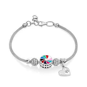 Браслет золотий з емаллю та фіанітами (арт. 325073беП1)