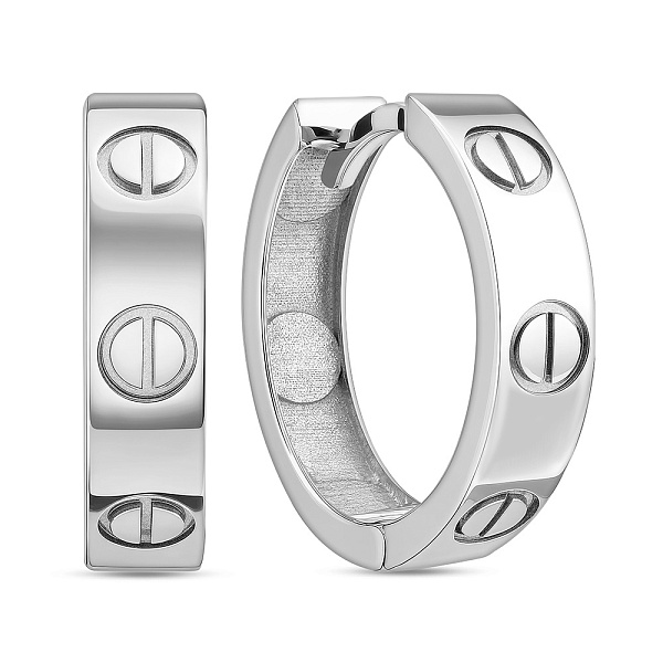 Серьги-кольца из белого золота (арт. 105164/15б) – изображение 1
