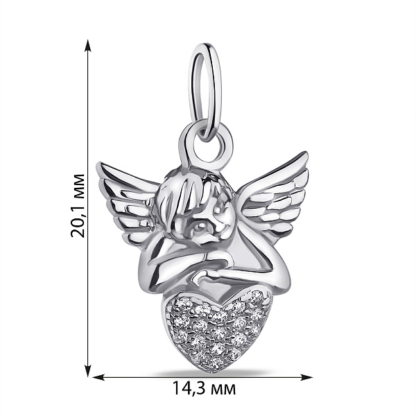 Серебряный подвес Ангел с Сердцем (арт. 7503/П2Ф/364) – изображение 2