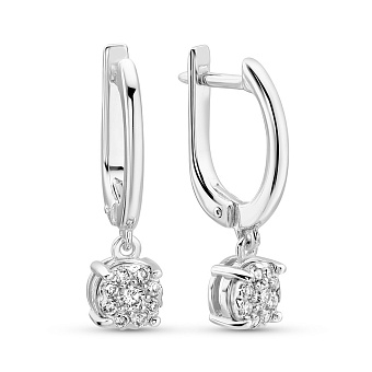 Фото Серьги из белого золота с бриллиантами (арт. 2190682202)