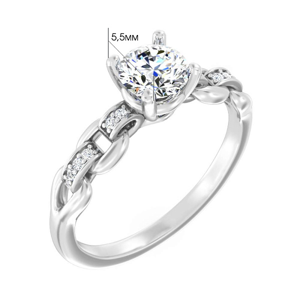 Каблучка з білого золота з діамантами (арт. К01132205446б) – зображення 2