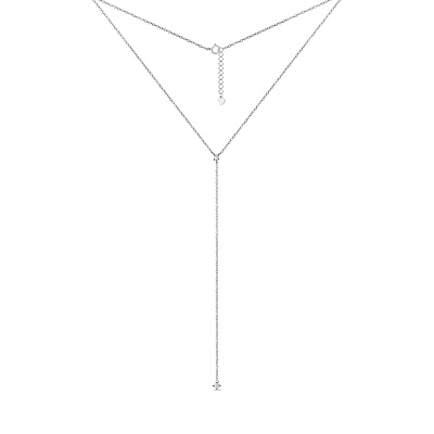 Колье-галстук из серебра с фианитами  (арт. 7507/1292)