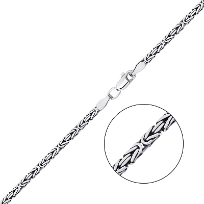 Серебряная цепочка в плетении Лисий хвост с чернением  (арт. 0308238ч)