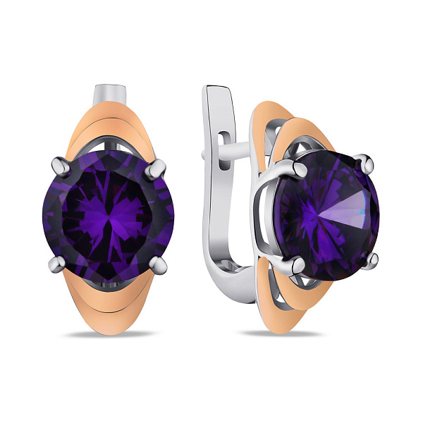 Серебряные серьги с аметистом (арт. 7202/112Асп) – изображение 1