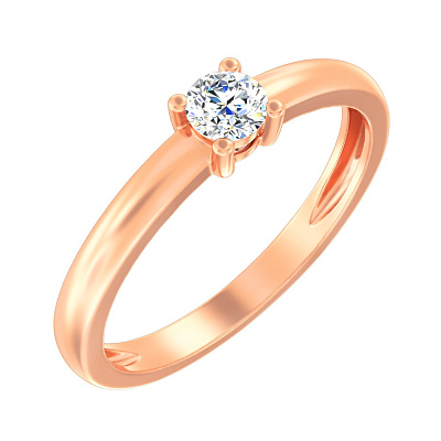 Золотое помолвочное кольцо с бриллиантом (арт. К011076)