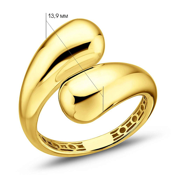 Кольцо из желтого золота без камней (арт. 156673ж) – изображение 2