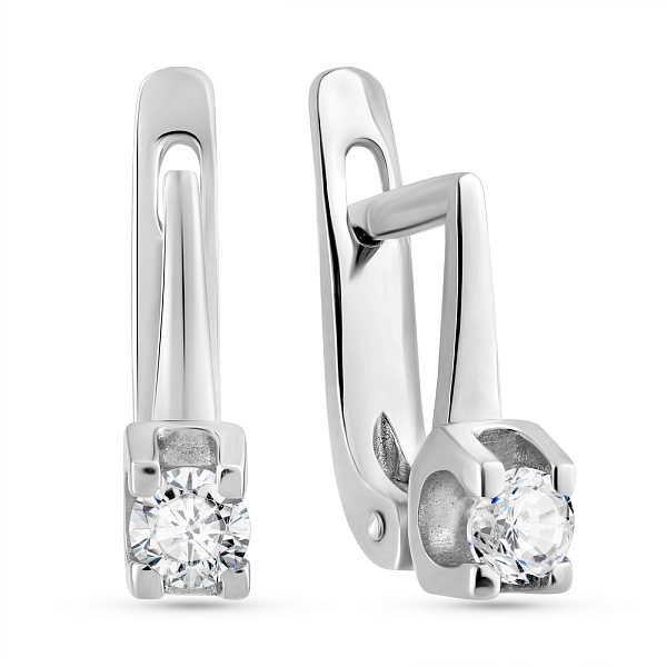 Серьги из белого золота (арт. 103916б) – изображение 1
