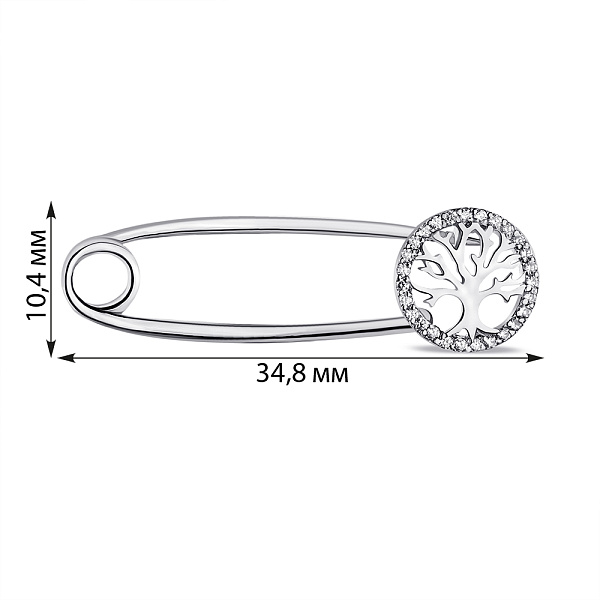 Серебряная булавка Дерево жизни (арт. 7511/7-072-р) – изображение 2