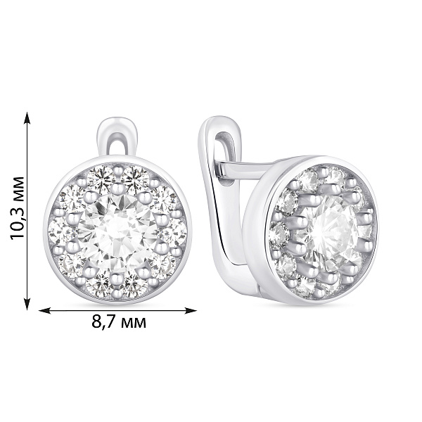 Серьги с фианитами из серебра (арт. 7502/С2Ф/1153) – изображение 2