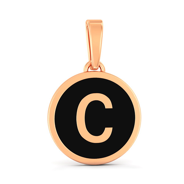 Золотой кулон Буква С с эмалью (арт. 440992еч) – изображение 1