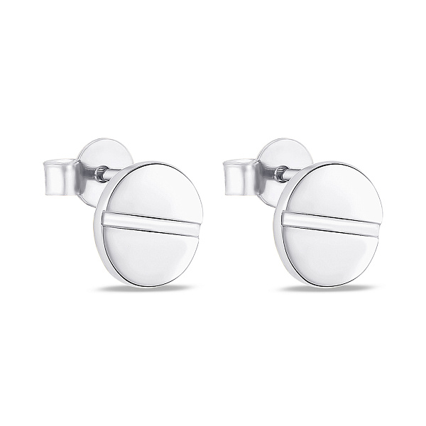 Сережки-пусети з білого золота (арт. 107098/2б) – зображення 1