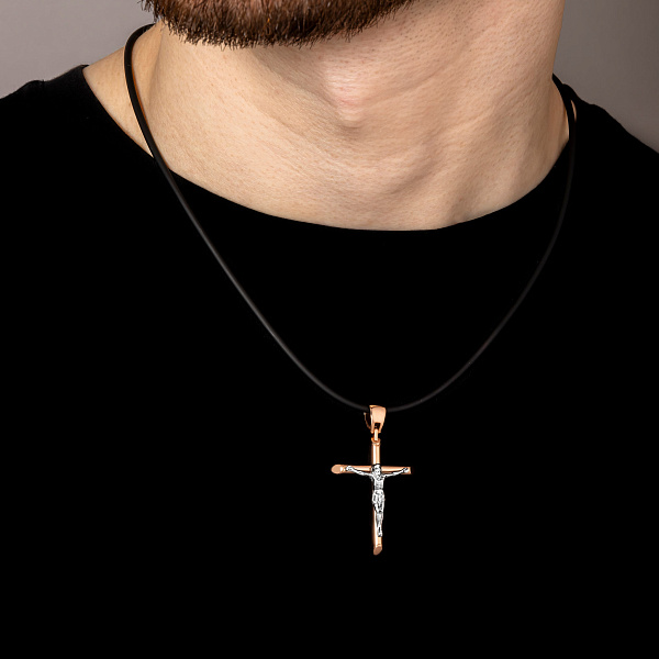 Золотой крестик без камней (арт. 500717) – изображение 2