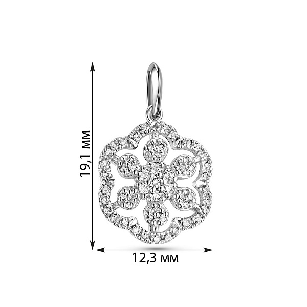 Кулон из белого золота с бриллиантами (арт. 3190407202) – изображение 5