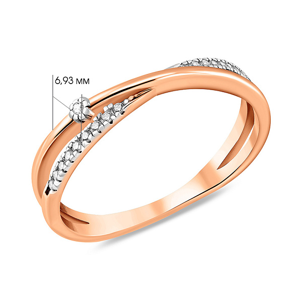 Золотое кольцо Синергия с фианитами (арт. 141094) – изображение 4