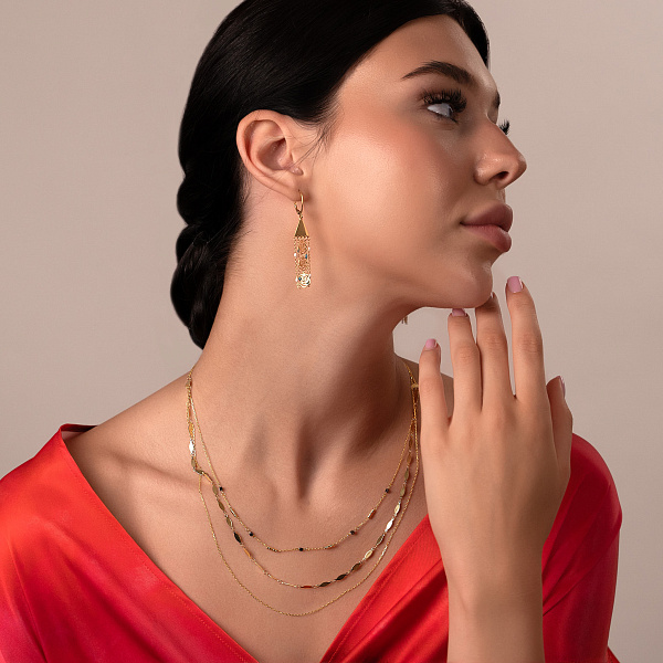 Золотое многослойное колье Francelli (арт. 352855жч) – изображение 5