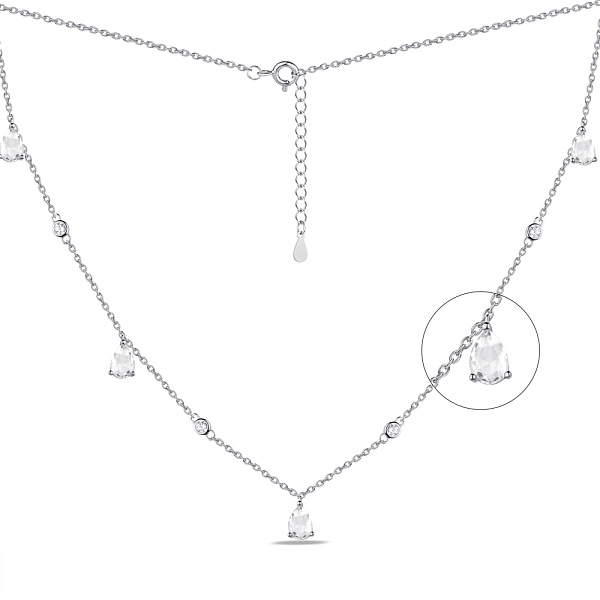 Срібне кольє з фіанітами (арт. 7507/1712) – зображення 1