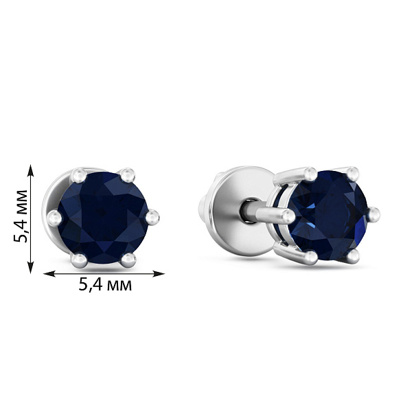 Золоті сережки пусети з сапфірами (арт. 111093Пбс) – зображення 2