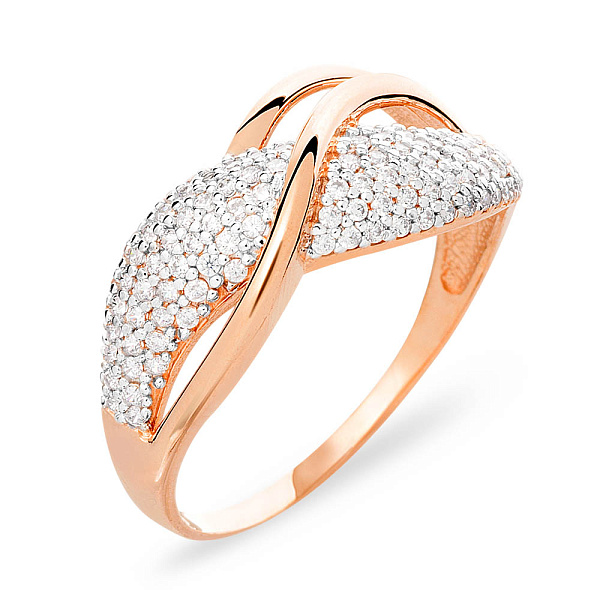 Золотое кольцо с фианитами (арт. 140498) – изображение 1