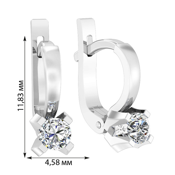 Золотые серьги с фианитами для детей (арт. 110102б) – изображение 4