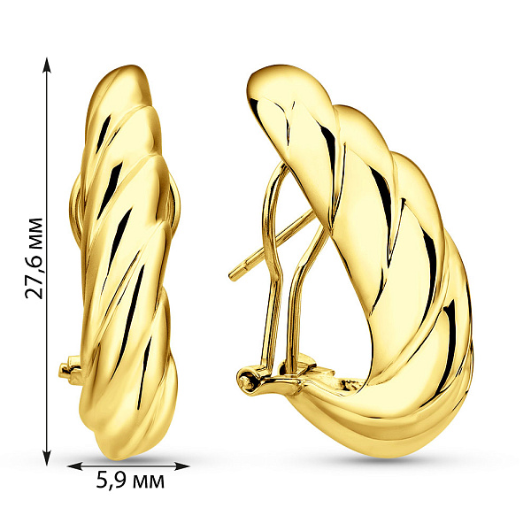 Серьги из желтого золота Francelli (арт. е1091760ж) – изображение 5
