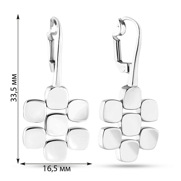 Серьги-подвески Francelli из белого золота (арт. 107784б) – изображение 2
