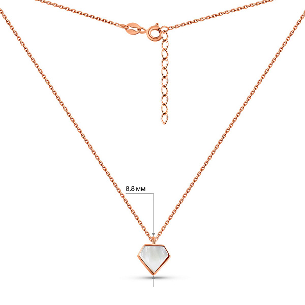 Золотое колье Бриллиант с перламутром (арт. 352597п) – изображение 3