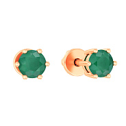 Золоті сережки пусети зі смарагдами (арт. 111093Пи)
