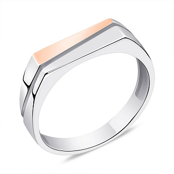 Печатка из серебра с золотой накладкой (арт. 7206/416кп)