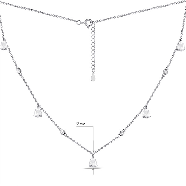 Срібне кольє з фіанітами (арт. 7507/1712) – зображення 3