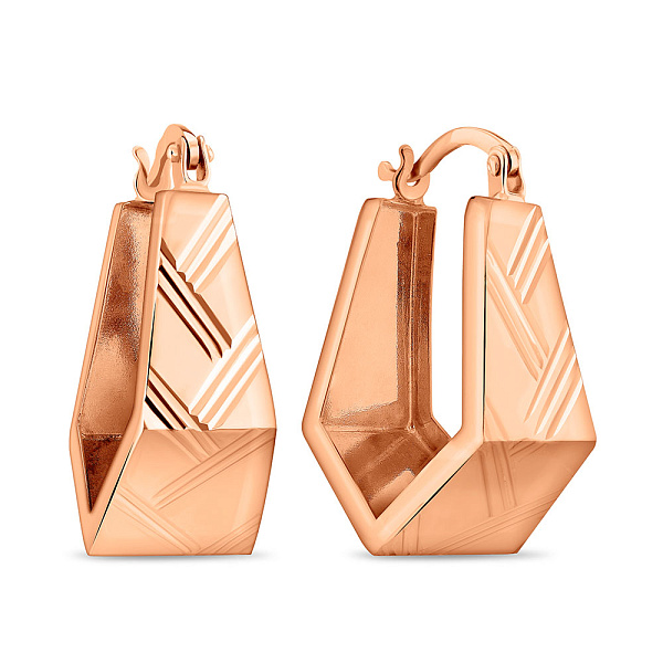 Золотые серьги без камней (арт. 106946) – изображение 1