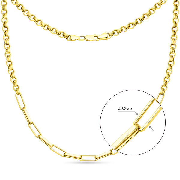 Кольє з жовтого золота "Ланки" (арт. 352151ж) – зображення 3