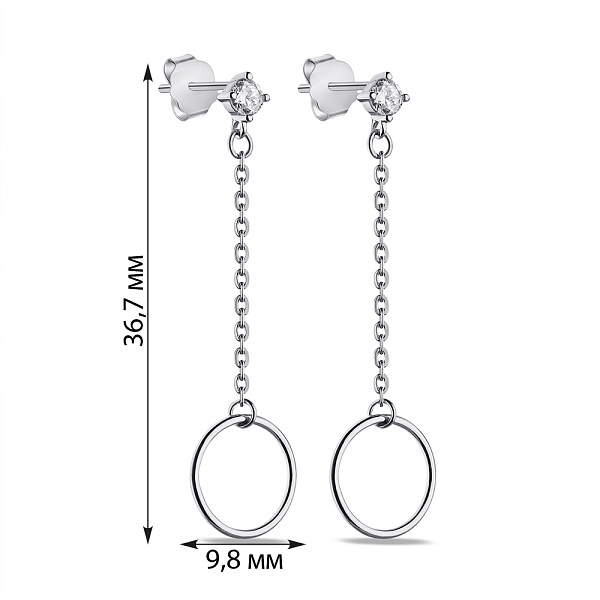 Серебряные серьги с фианитами Trendy Style (арт. 7518/С2Ф/1228) – изображение 2