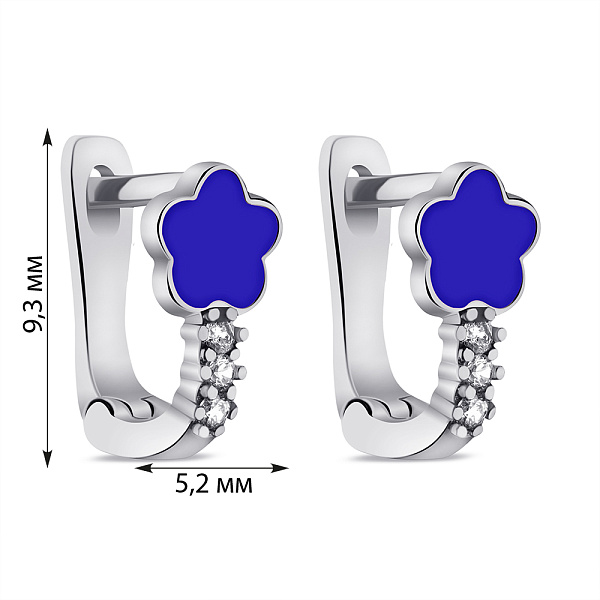 Серьги из серебра с эмалью и фианитами (арт. 7502/2716ес) – изображение 2