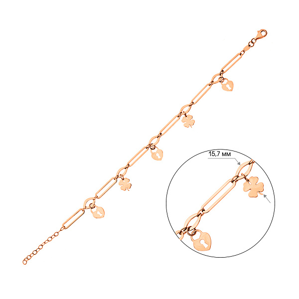 Золотий браслет з підвісками (арт. 326381) – зображення 3