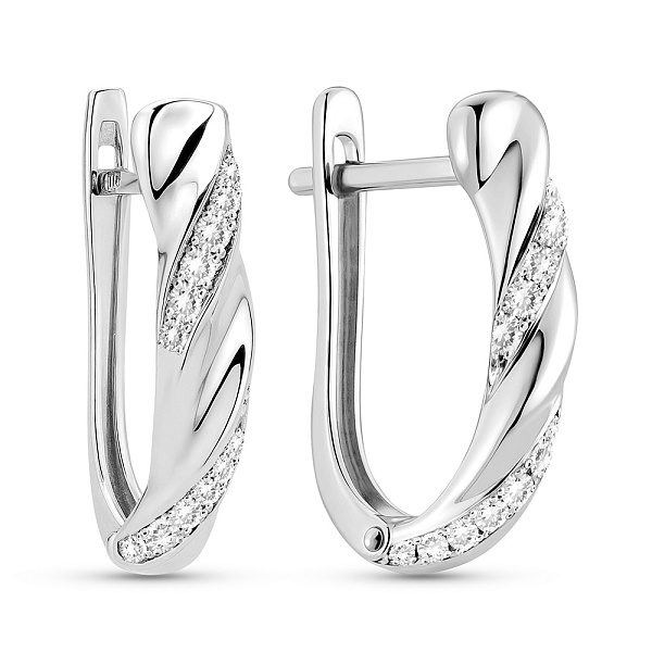 Сережки з білого золота з діамантами (арт. С011600010б) – зображення 1