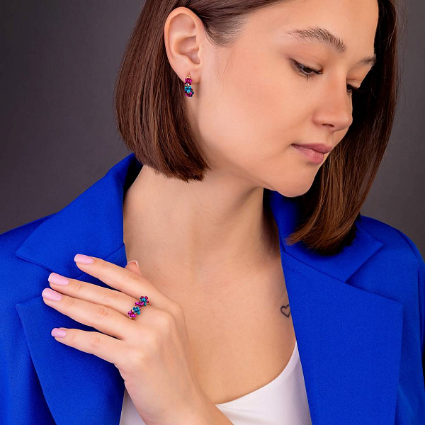 Золотые серьги-пусеты Francelli (арт. 1091267жсмлн) – изображение 5