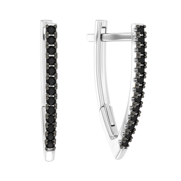 Сережки з білого золота з діамантами (арт. С011191015бч) – зображення 1