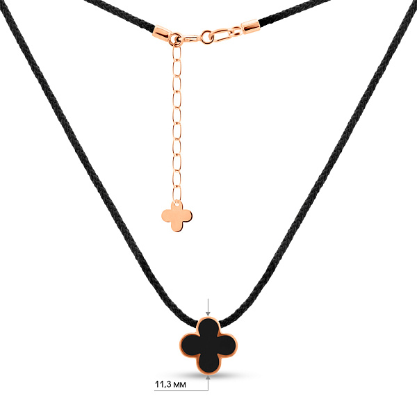 Ювелірний шнурок з золотим замком і підвіскою з емаллю (арт. 360241еч) – зображення 5