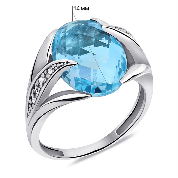 Кольцо из серебра с топазом (арт. 7501/2297Пг) – изображение 2