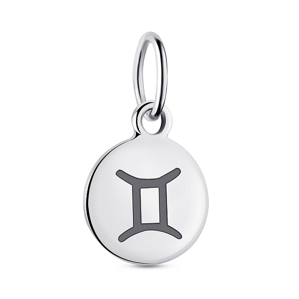 Серебряный кулон Близнецы без камней (арт. 7503/690блпп) – изображение 1