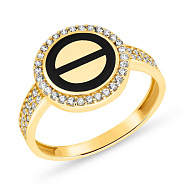 Фото Кольцо из золота с эмалью и фианитами (арт. 155220жеч)