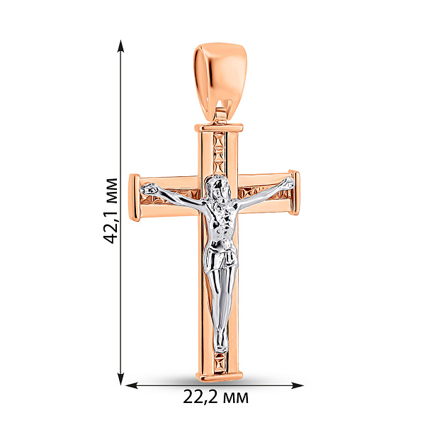Золотий натільний хрестик з розп'яттям (арт. 500705) – зображення 3