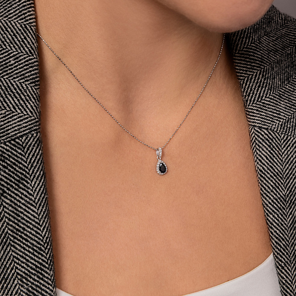 Золотий кулон з сапфіром та діамантами (арт. П011235бс) – зображення 3