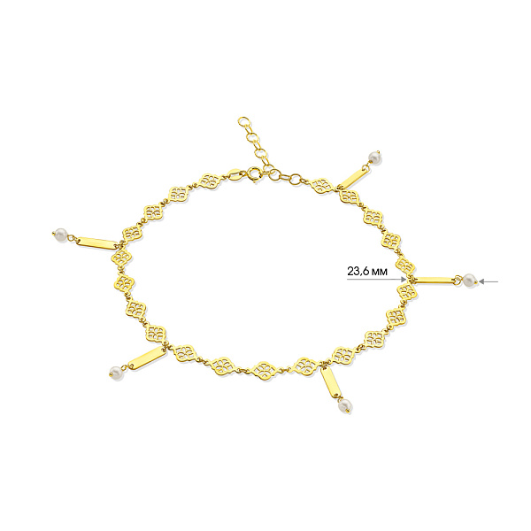 Золотой браслет на ногу Francelli с жемчугом (арт. 3261049жпрлбн) – изображение 3