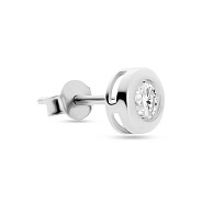 Одинарна сережка з білого золота з фіанітом (арт. 104694бЯ)