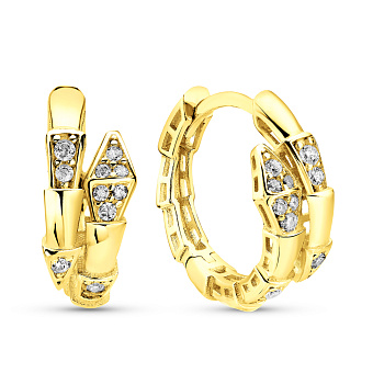 Серьги из желтого золота Змея (арт. 1091094/15ж)