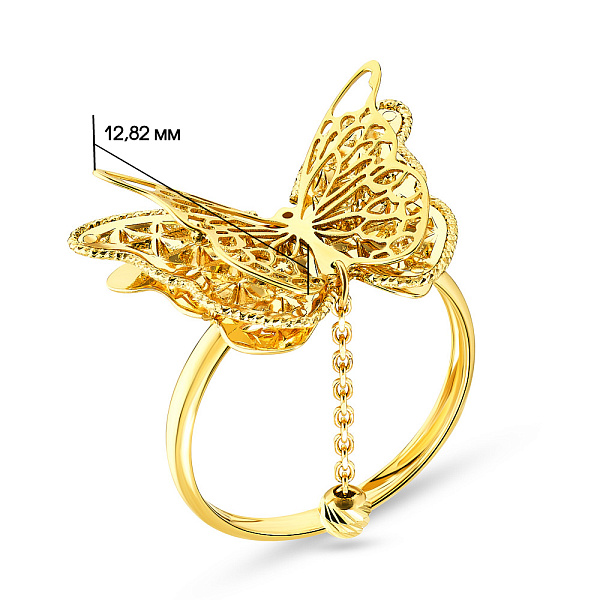 Кольцо Francelli Бабочка из желтого золота (арт. 155053ж) – изображение 3