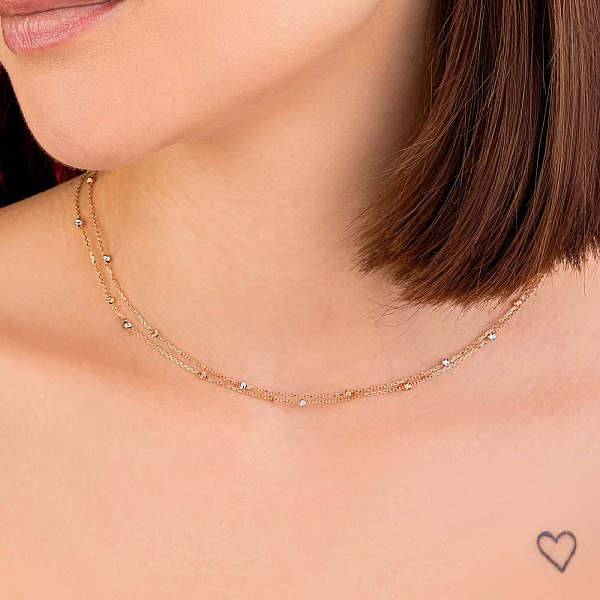 Колье из красного и белого золота (арт. 360179кб) – изображение 2