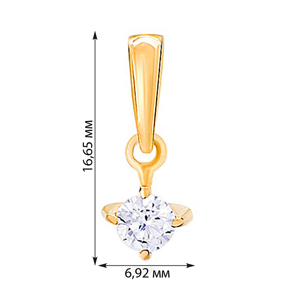 Золотая подвеска с фианитом (арт. 440337ж) – изображение 2