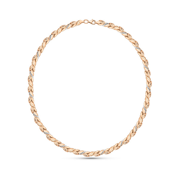 Золотое колье с родированием (арт. 370095р) – изображение 2